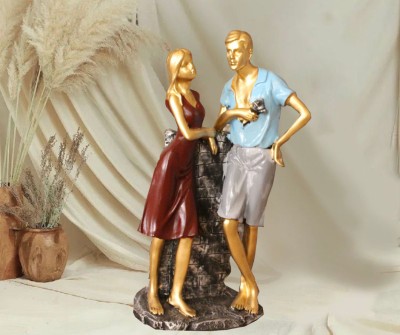 BECKON VENTURE Handicrafts Resin Love Couple Statue For Living room|Romantic Gifts|gift items| Decorative Showpiece  -  24 cm(Polyresin, Blue, Grey, Red, Gold)