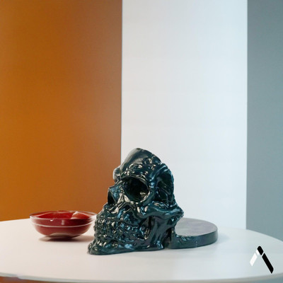 ARCHADIA Skull Alexa holder Decorative Showpiece  -  12 cm(Resin, Green)