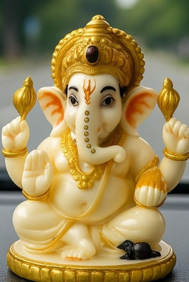 Heer Art Gallery Decorative Showpiece  -  7 cm(Polyresin, Gold, White)