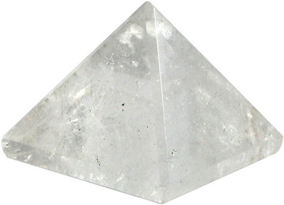 CRYSTU Clear Quartz Pyramid Natural Crystal Pyramid 30-35 mm Reiki Healing Stone Pyramid For Vastu Correction And Increase Energy Decorative Showpiece  -  3 cm(Crystal, White)
