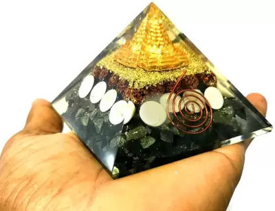 Fikup Pyrite Pyramid Original - Money Magnet Pyrite Pyramid Decorative Showpiece  -  7 cm(Crystal, Clear)