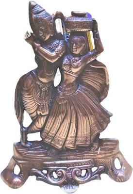 HOIVA Wall decor,Table decor, Radha Krishna Idol Murti Statue ( Hard Metal Brass) Decorative Showpiece  -  28 cm(Metal, Brown)