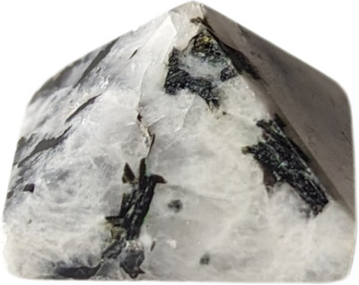 Maitri Export Rainbow Moonstone 0.5 Inch Pyramid Decorative Showpiece  -  1 cm(Crystal, White, Black)