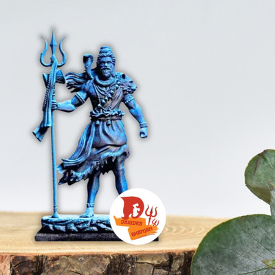 DARIDRA BHANJAN Shiv Ji Murti Mahadev Idol | God Statue for Pooja Room | Car Dashboard Decor Decorative Showpiece  -  12 cm(Resin, Blue)