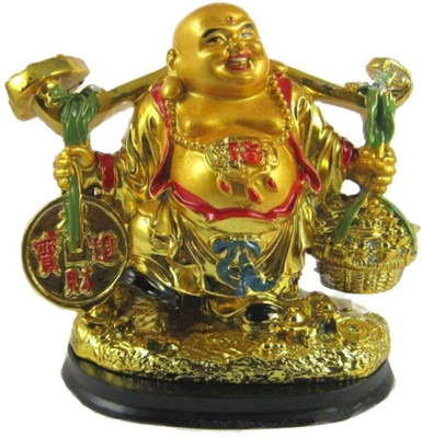 NITIN COLLECTION LAUGHING BUDDHA Decorative Showpiece  -  12 cm(Stone, Multicolor)