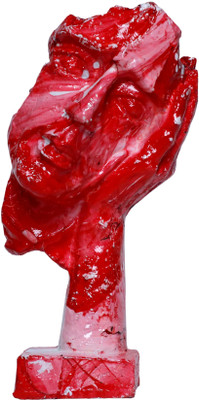 GW Creations Human Face Sculpture Showpiece for Home Décor Decorative Showpiece - 5 cm Decorative Showpiece  -  5 cm(Polyresin, Red)