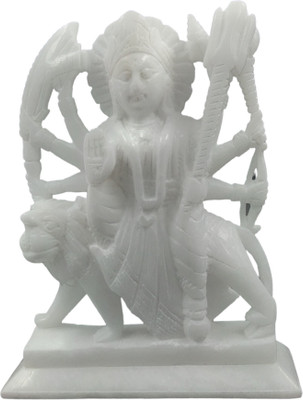 MAA MANSA DEVI MAA DURGA PUJA FOR HOME | GHAR AND MANDIR -5 INCH Decorative Showpiece  -  13 cm(Marble, White)