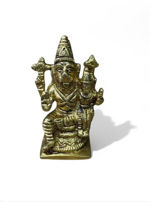 GBW Brass Lakshmi Narasimha Swamy Lord Narasimha Goddess Lakshmi Statue Idol 3.5inch Decorative Showpiece  -  8.6 cm(Brass, Yellow)