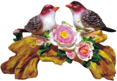 WINSOME COLLECTION Love Bird Couple Statue Gift Statue of Couples Figurine Showpiece Gift Item Decorative Showpiece  -  17 cm(Polyresin, Multicolor)