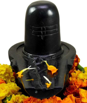 SwamiMart black stone shivlingam Decorative Showpiece  -  5 cm(Marble, Black)
