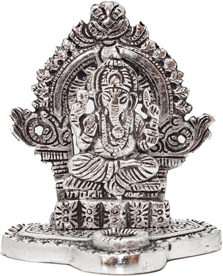 SWAHA Swaha Ganesha Dhoop Holder | Ganapathi Incense Burner for Home Decoration Decorative Showpiece  -  7 cm(Metal, Silver)