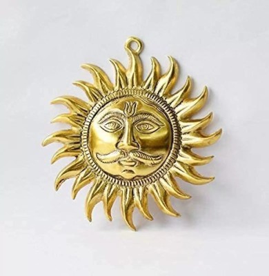 Fashion Bizz Sun Face Mask Wall Hanging Vastu Decorative Showpiece  -  18 cm(Aluminium, Gold)