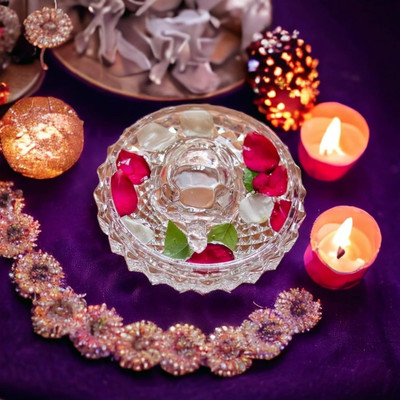 SHRI ASTHA VINAYAK Decorative Showpiece  -  8 cm(Crystal, Clear)