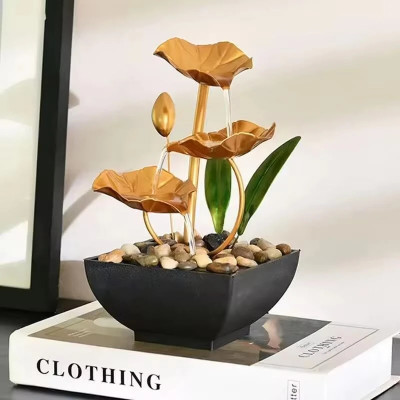 SM Enterprise Waterfall Fountain_01 Decorative Showpiece  -  22 cm(Brass, Multicolor)