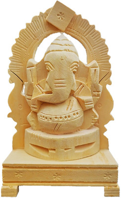 Harsa namma Brand Vellerkku Vinayagar|Swetharka Ganesh|Thelle Gilledu Ganapathi idol-With prabhai Decorative Showpiece  -  13 cm(Wood, White)