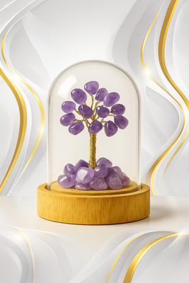 CFC Amethyst Crystal Tree Natural Gemstone Vastu Decor Showpiece for Peace & Healing Decorative Showpiece  -  6 cm(Crystal, Glass, Copper, Purple)