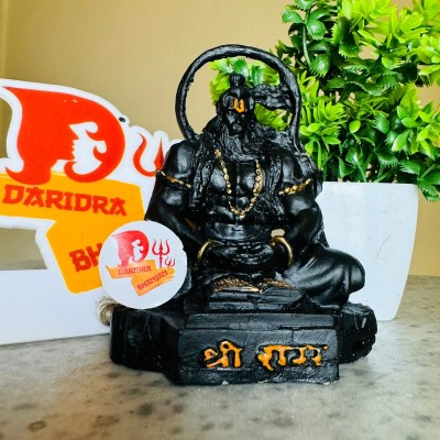 DARIDRA BHANJAN Hanuman ji Murti for Mandir, Table, Desk, Hanuman Idol for Car Dashboard Decorative Showpiece  -  10 cm(Resin, Black)