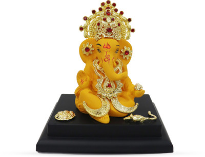 ghanshyam murati bhandar ganesha 10 Decorative Showpiece  -  11 cm(Resin, Gold)