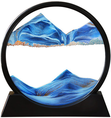 HavenFlix Moving Sand Art Picture, Liquid Motion 3D Sandscape In Motion Display Decorative Showpiece  -  5 cm(Glass, Plastic, Blue)