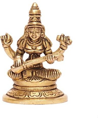 Kalarambh Sarasvati Decorative Showpiece  -  7.874 cm(Brass, Yellow)