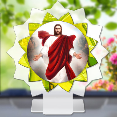 SANBIA Jesus Christ Messiah Savior Son of God Car Dashboard Idol Decorative Showpiece  -  11 cm(Plastic, Multicolor)