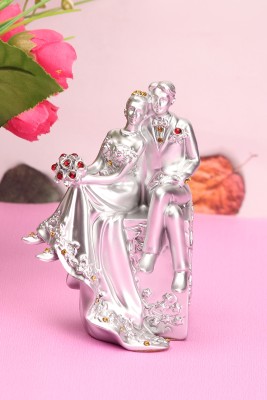 Shrey Shiv Collections Couple Standing Silver Showpiece for gift, Valentine Pack of 1 Decorative Showpiece  -  12 cm(Ceramic, Silver)