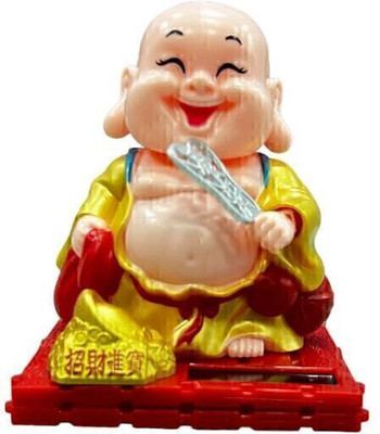 SSCollection Handicraft Laughing Buddha Statue for Good Luck and Positive Energy Home and Car Decorative Showpiece  -  12 cm(Plastic, Multicolor)