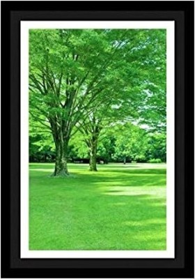 Treemasion Vastu Lush Green Nature Landscape Vastu Remedy, Green Scene With Frame Decorative Showpiece  -  5 cm(Glass, Green)