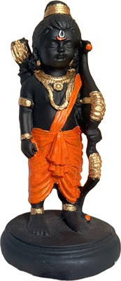 Littykart Resin Ram Lalla Idol – Decorative Statue Decorative Showpiece  -  16.5 cm(Polyresin, Black, Orange)