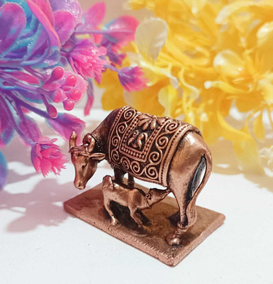 cow idols copper cow idol Decorative Showpiece  -  3.5 cm(Copper, Brown)
