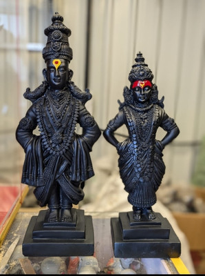 Vitthal Rukmini Idol Decorative Showpiece  -  30 cm(Polyresin, Black)