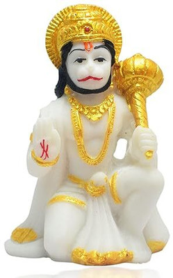 RK Basics Divine Lord Hanuman Idol for Car Decorative Showpiece  -  5 cm(Resin, White)