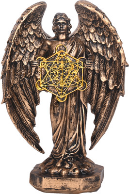 KariGhar Archangel Judaism Metatron Statue Idol Perfect Reiki Healing Angel Decorative Showpiece  -  26 cm(Polyresin, Copper)