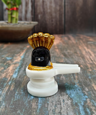 shinde exports marble shivling Decorative Showpiece  -  7 cm(Marble, Multicolor)