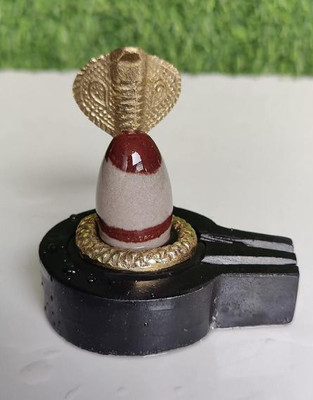 SHIVLING Top Shivling, Brass Nag and Plate Jaladhari. Narmadeshwar Narmada Stone Decorative Showpiece  -  3 cm(Stone, Multicolor)