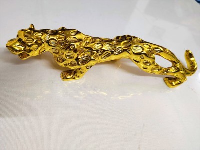 DIVINE Gold Jaguar, Leopard for Power, Speed, Success, Strength, Progress 300 gram. Decorative Showpiece  -  6 cm(Polyresin, Gold)