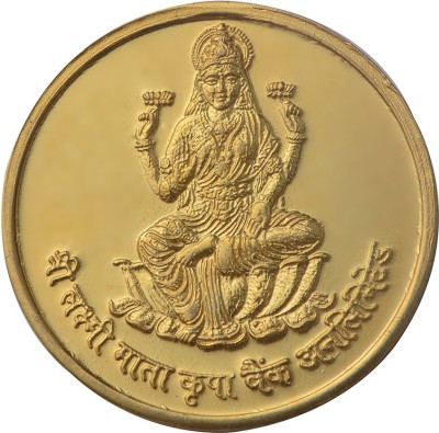 Pray Everyday Laxmi Mata Gold Plated Coin (Set of 7 Coins) | Laxmi Mata Coins Decorative Showpiece  -  3.25 cm(Gold Plated, Gold)