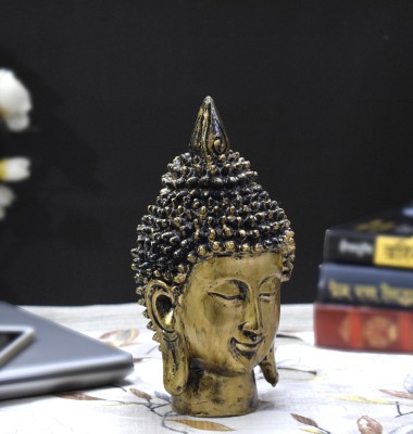 VIVARS CRAFT Handcrafted Buddha Head Statue - Decorative Buddha Idol Decorative Showpiece  -  29 cm(Polyresin, Gold)