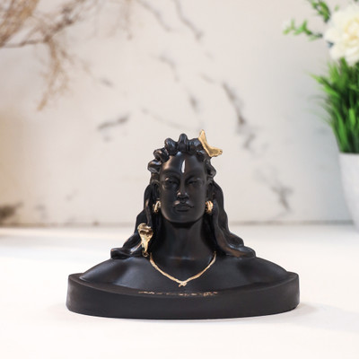 Samsiddhi Adiyogi Shiva Statue Idol for Car Dashboard And Home Decorative Showpiece  -  15 cm(Resin, Black)