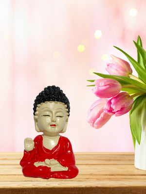 WINDCHIMES Bhavani Art & Craft Bhakti Buddha Decorative Showpiece  -  6 cm(Polyresin, Red)