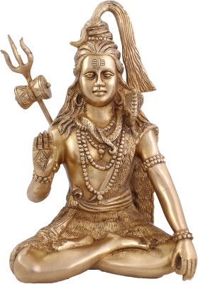 ARIHANT CRAFT Hindu God Shiva Idol Bhole Baba Statue Lord Mahadev Sculpture Hand Work Decorative Showpiece  -  29.5 cm(Brass, Gold)