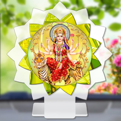 SANBIA Durga Chandi Ambika Katyayani Car Dashboard Idol Premium Decorative Showpiece  -  11 cm(Plastic, Multicolor)
