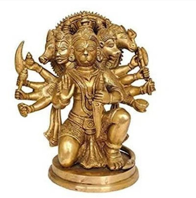 Idolsplace Hanuman ji Idol/Brass Panch Mukhi Bajrang Bali Idol/Shri Hanumanji Idol to Protect from Shani and All Kind of Negative Energy 300gms Decorative Showpiece - 5.5 cm(Brass, Gold) Idolsplace Hanuman ji Idol/Brass Panch Mukhi Bajrang Bali Idol/Shri Hanumanji Idol to Protect from Shani and All Kind of Negative Energy 300gms Decorative Showpiece - 5.5 cm(Brass, Gold)
