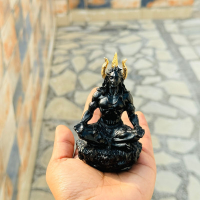 SBBCO Divine Magnet Lord Adiyogi Shiva Statue Mahadev Murti for Car Dashboard Decorative Showpiece  -  10 cm(Polyresin, Black)