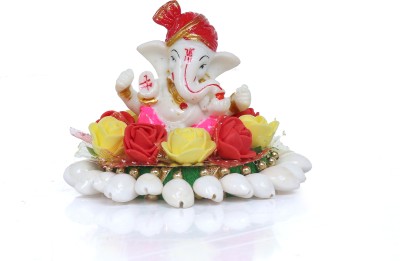 crafonic Ganesh idol for car dashboard|ganesh murti|ganpati idol for home Decorative Showpiece  -  7.6 cm(Polyresin, Fabric, Multicolor)