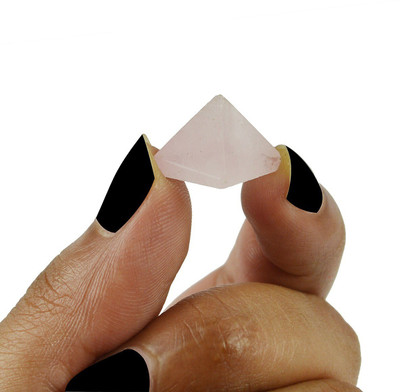 CRYSTU Natural Rose Quartz Pyramid for Reiki Healing / Vastu Correction 10-15 mm Decorative Showpiece  -  1.5 cm(Crystal, Pink)