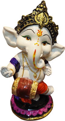 Magic Creation Dancing Bal Ganesha Idol Height 5.5” – Polyresin Murti for Home Décor Car Office Decorative Showpiece  -  14 cm(Polyresin, Beige)