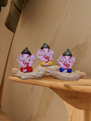WINSOME COLLECTION Ganesha Ganesh Ganpati Idol Murti statue Decorative Showpiece  -  9 cm(Polyresin, Lavender)
