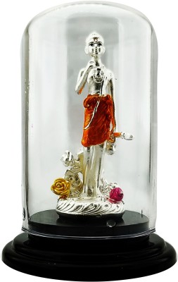 SILVERSPOT JEWEL SILVERSPOT JEWEL 999 Pure Silver Swami Narayanan with Acrylic Base Decorative Showpiece  -  14 cm(Silver, White)