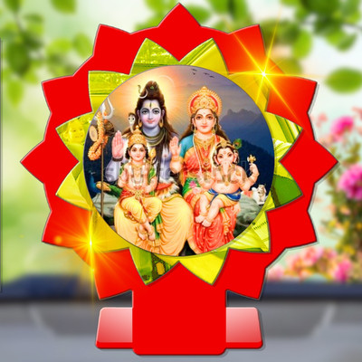 GiftsRange Shiv Parvati Shiva Shakti Uma Maheshwar Car Dashboard Idol Decorative Showpiece  -  11 cm(Plastic, Multicolor)